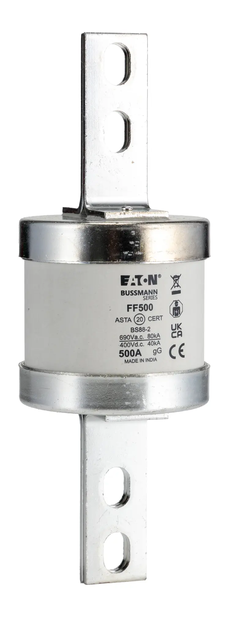 Produktfoto 1 von Eaton Bussmann Sicherung mit Schraublaschen C2, 400 V dc, 550V ac / 500A, gG BS 88, IEC 60269, Lochabstand 134mm