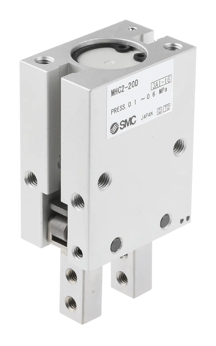 Produktfoto 1 von SMC MHC2 Pneumatikgreifer, Doppeltwirkend-Ausführung, 2 Greifarme, Winkel, 0.6 Mpa max. M5 x 0.8