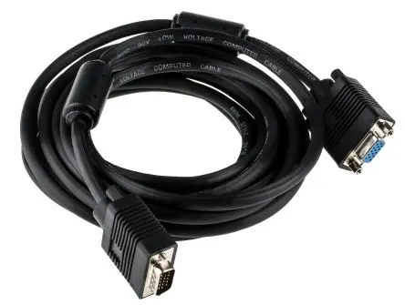 Produktfoto 1 von RS PRO CDEX VGA-Kabel A VGA / Stecker B VGA / Buchse, 5 m Polyvinylchlorid Schwarz