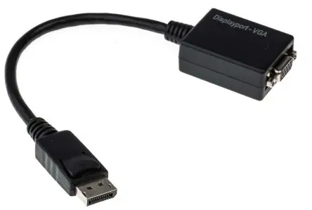 Produktfoto 1 von RS PRO, Stecker DisplayPort-Kabel A DisplayPort B VGA - Buchse, 150 mm Polyvinylchlorid