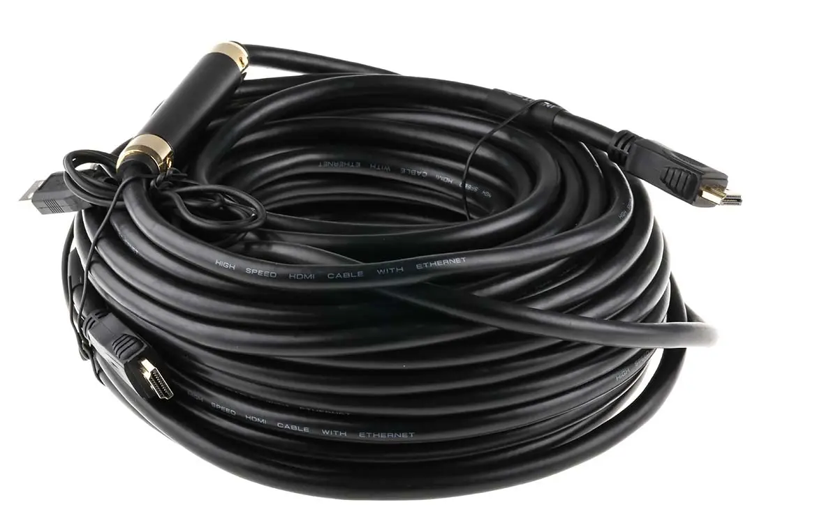 Produktfoto 1 von RS PRO HDMI-Kabel A HDMI Stecker B HDMI Stecker 4K max., 25m, Schwarz