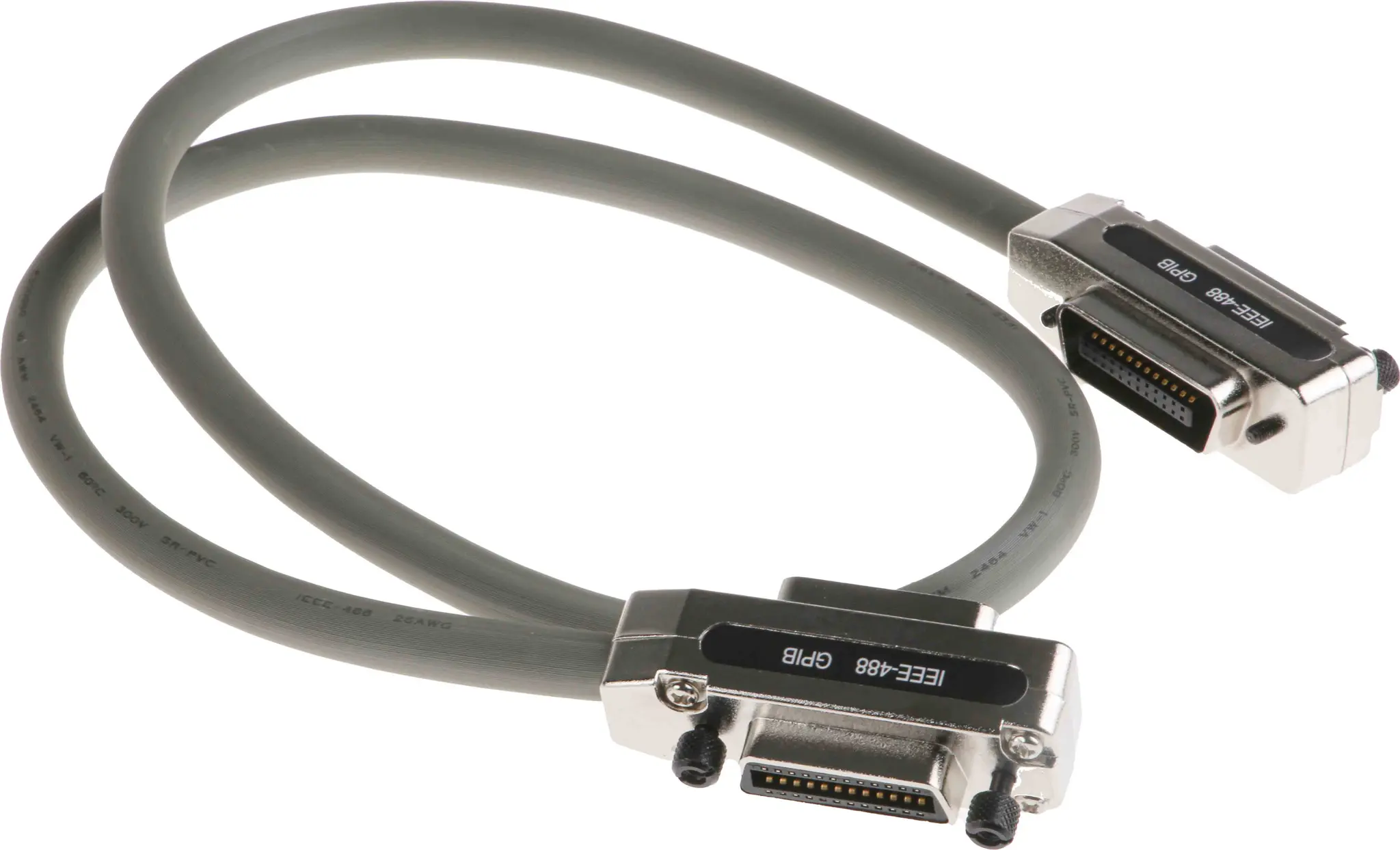 Produktfoto 1 von RS PRO Parallel-Kabel GPIB Stecker/Buchse IEEE 488 Stecker/Buchse L. 1 m, Grau
