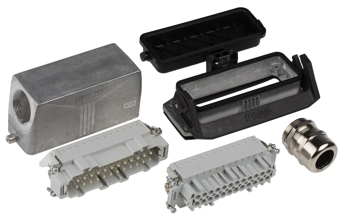 Produktfoto 1 von Phoenix Contact HC Schwere Steckverbinder Steckverbindersatz, Buchse/Stecker 24-polig, 500 V / 16A