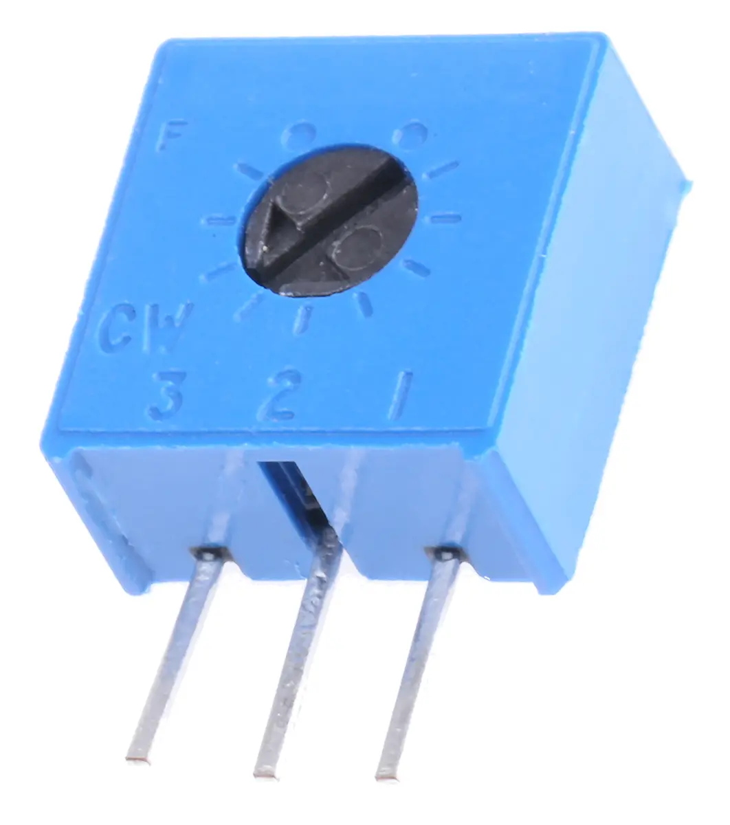 Vishay 63S 1-Gang Durchsteckmontage Trimm-Potentiometer, Einstellung von oben, 10 kΩ, 10 %, 0.5 W, Stift, L. 9.52 mm