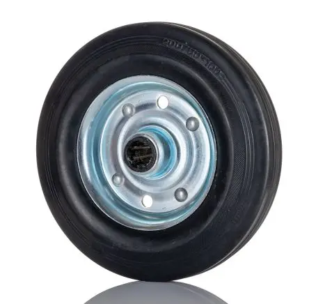 Produktfoto 1 von Tente Rollwagenrolle Schwarz, Mat. Gummi, 410 kg Ø 200 mm, B. 50 mm