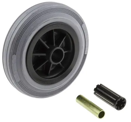 Produktfoto 1 von Tente Rollwagenrolle Grau, Mat. Gummi, 270 kg Ø 160 mm, B. 40 mm