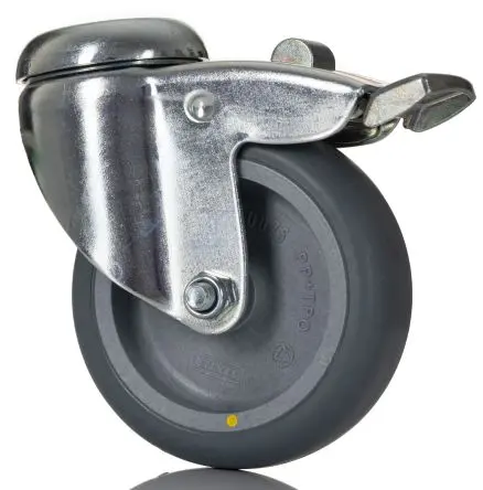 Produktfoto 1 von Tente Drehbar Rolle, Rad ø 75 mm, 150 kg, Ges H. 100 mm, Rad B. 25 mm, Thermoplast-Gummi