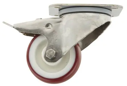 Produktfoto 1 von Tente Drehbar Rolle, Rad ø 80 mm, 200 kg, Ges H. 108 mm, Rad B. 32 mm