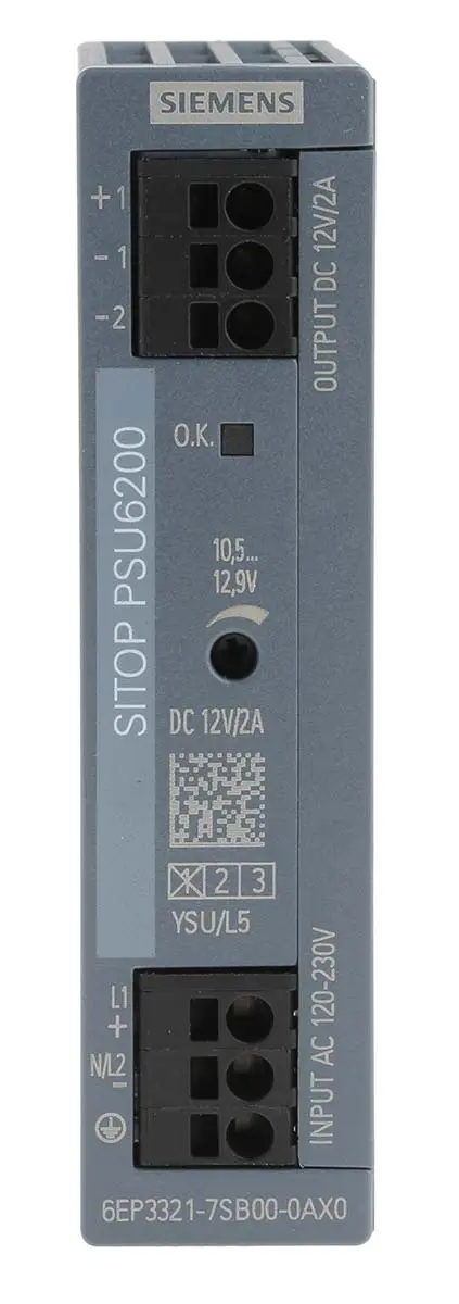 Produktfoto 1 von Siemens SITOP PSU6200 DIN-Schienen Netzteil Getaktet 12V dc / 2A 24W 120 → 230 V ac / 120 → 240V dc