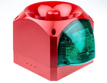 Produktfoto 1 von Klaxon Nexus 110 LED, Xenon, Filament/Warnsummer, Filament/Warnsummer-Licht Schall- und Lichtsignal-Kombination 60V Grün