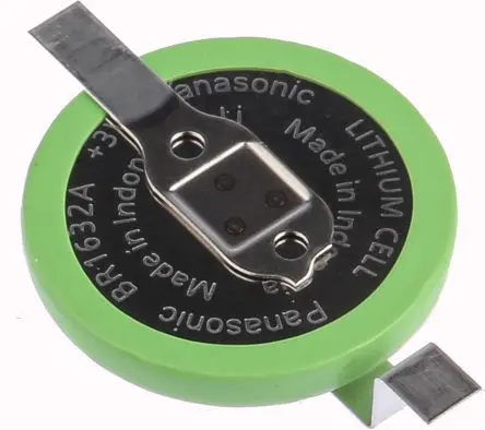Produktfoto 1 von Panasonic, Lithium-Poly-Carbonmonofluorid Knopfzelle Ø 16 mm, 3 V / 120 mAh