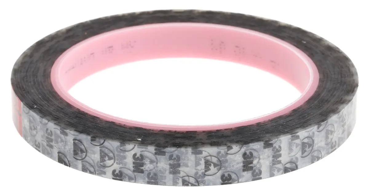 Produktfoto 1 von 3M ESD Klebeband, Schwarz, Acryl, Polyesterfilm, Nichtleitend, 66 m x 12 mm