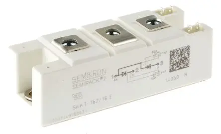 Produktfoto 1 von Semikron Danfoss SCR Zweifachthyristormodul 156 A SEMIPACK2 1600 V, Gate-Trigger 150 mA 5.4 kA 1.6 V