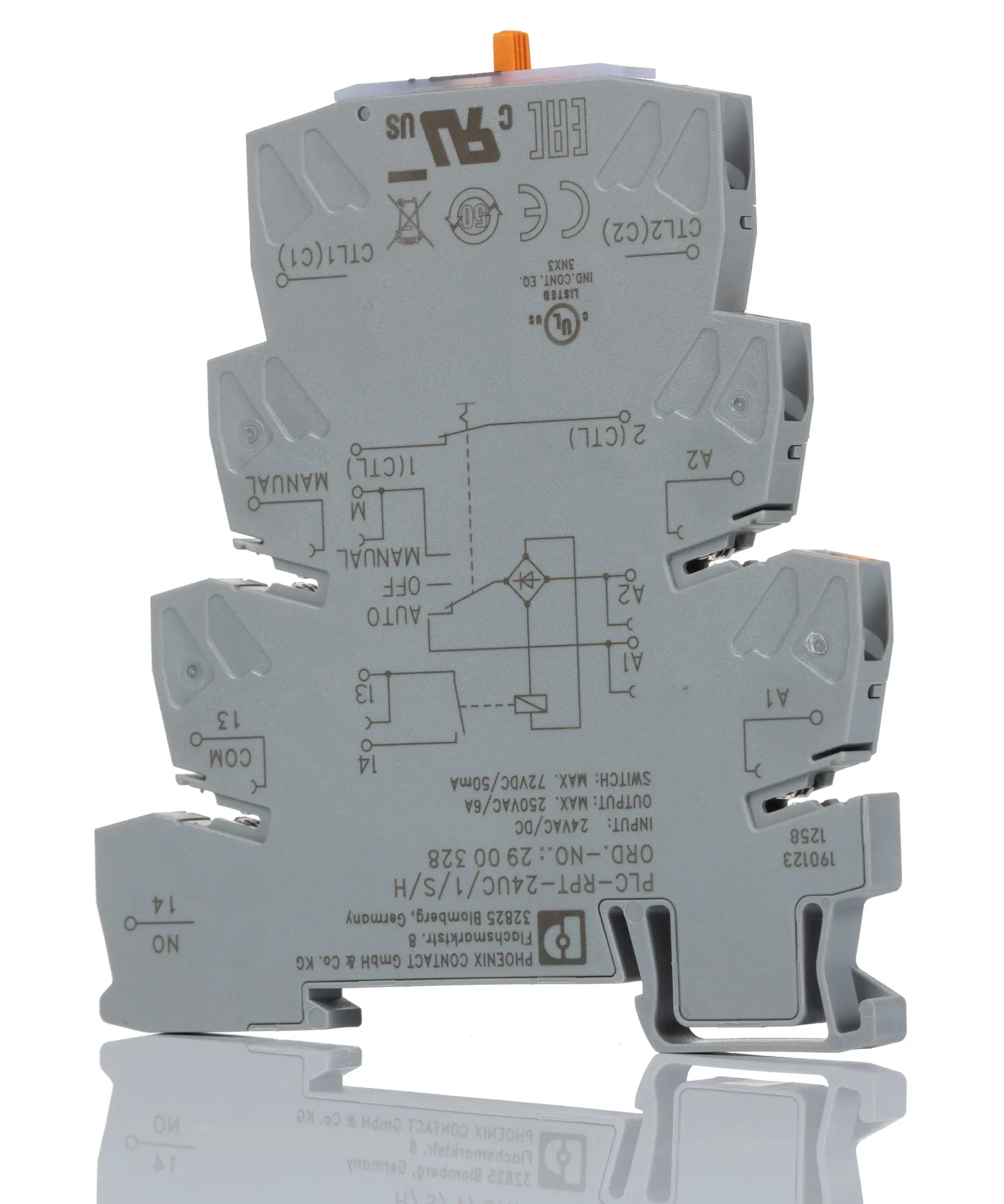 Produktfoto 1 von Phoenix Contact PLC-RPT-24UC/1/S/H Interface Relais, 1-poliger Schließer DIN-Schienen