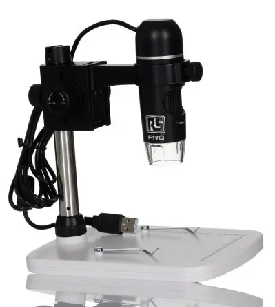 Produktfoto 1 von RS PRO USB Digital Mikroskop, Vergrößerung 20 X to 200 X 30 fps Beleuchtet, LED