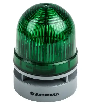 Produktfoto 1 von Werma EvoSIGNAL Mini LED, Blinken, permanent-Licht Beacon-Sounder-Kombination 24V Grün IP66 Wand / 95 dB 95 dB @ 1m