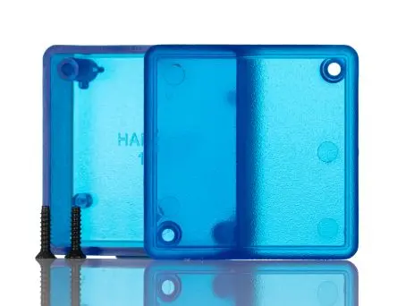 Hammond 1551; Gehäuse; ABS; Lichtdurchlässig Blau Geflanscht IP54 Breite 50 mm Höhe 20 mm Länge 50 mm