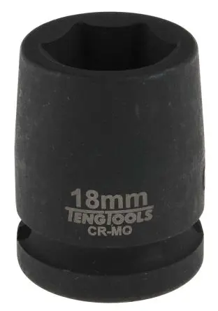 Produktfoto 1 von Teng Tools 12.7 mm, 18 mm 6-Kant Schlag-Steckschlüssel lang Chrom-Molybdän-Stahl, 30mm