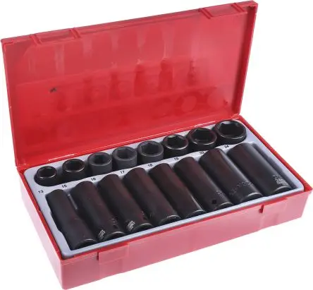 Produktfoto 1 von Teng Tools Schlag-Steckschlüssel lang 3/4 in Vierkant 6-Kant 19 mm 10-teilig