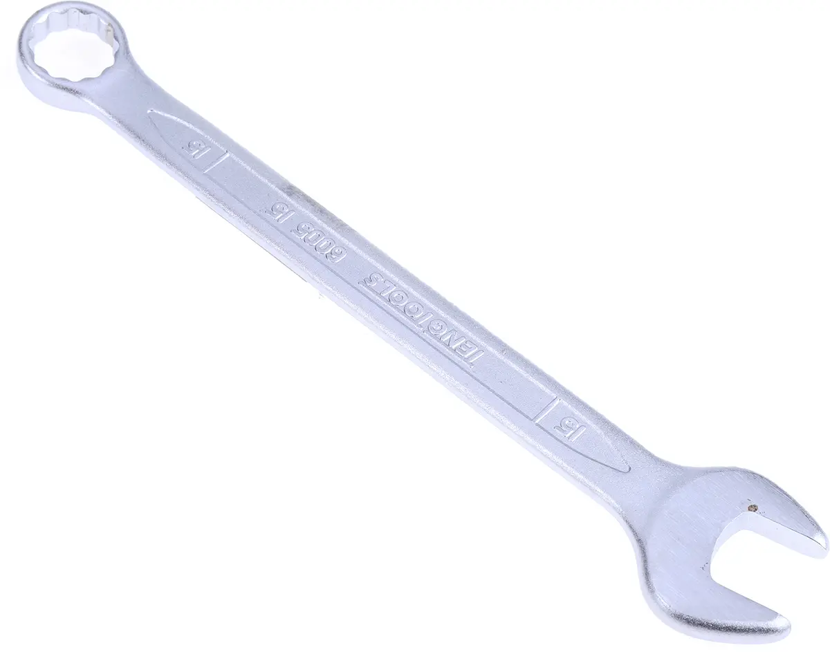 Produktfoto 1 von Teng Tools Ring-Maulschlüssel Satiniert 15 mm, CrV-Stahl Schließer (NO), Länge 190 mm