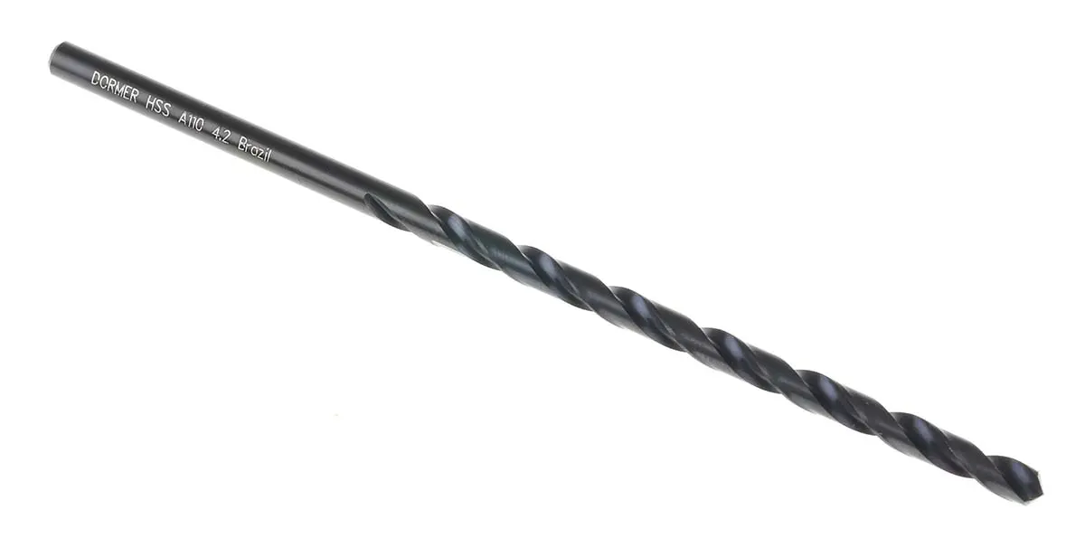 Produktfoto 1 von Dormer A110 HSS Spiralbohrer 4.2mm x 119 mm, Anschliffwinkel 118°, 1 Stück