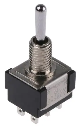 Produktfoto 1 von KNITTER-SWITCH Panel Kippschalter 2-poliger Wechsler, Ein-Aus-Ein, 30 V dc, 250 V ac, 4A, Lot