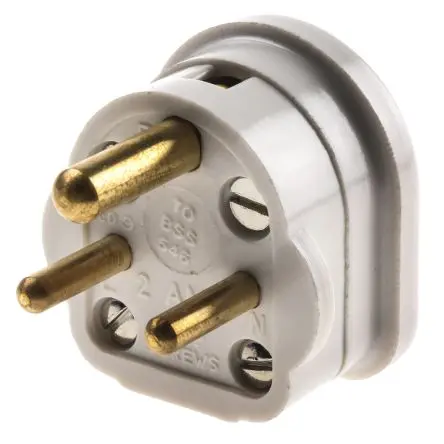 Produktfoto 1 von MK Electric Netzstecker Kabel 2A, 2+E, Typ D Urea Formaldehyd Weiß Schraubbefestigung, für UK