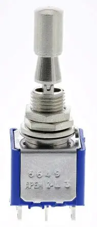 Produktfoto 1 von APEM Panel Kippschalter 2-poliger Wechsler, Ein-Aus-Ein, 30 V dc, 250 V ac, 4A, Lot