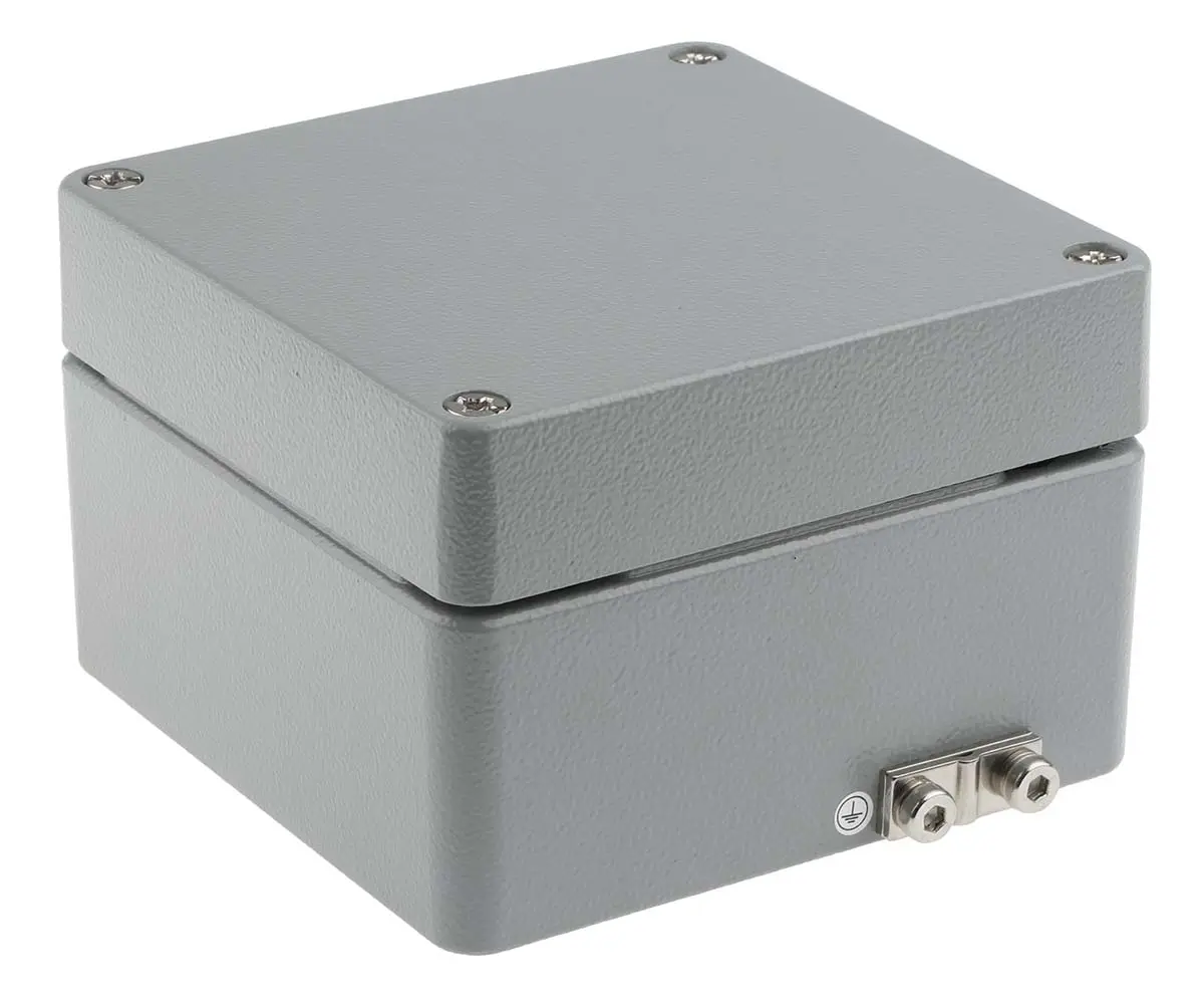 Produktfoto 1 von RS PRO RJ; Gehäuse; Aluminium; IK09 IP66 Breite 140 mm Höhe 90 mm Länge 140 mm