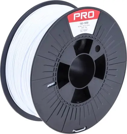 Produktfoto 1 von RS PRO PET-G 3D-Drucker Filament zur Verwendung mit Gängige Desktop-3D-Drucker, Weiß, 1.75 mm, Fused Deposition