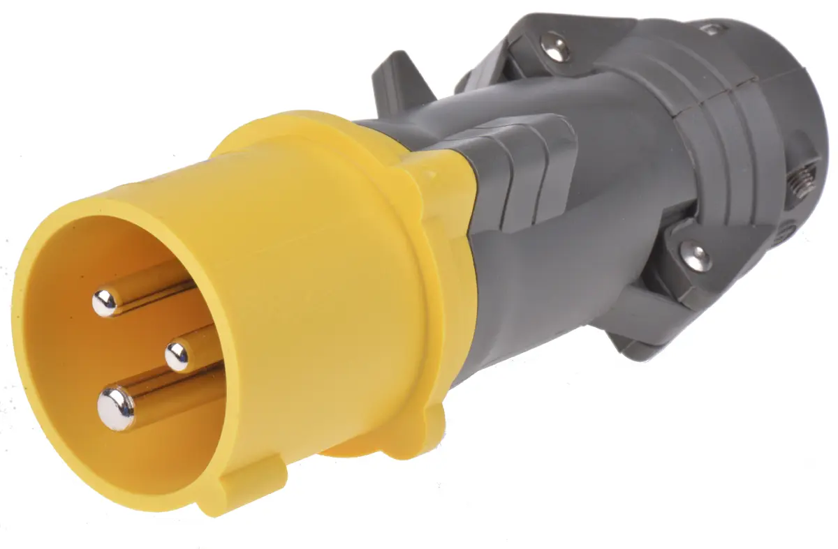 Legrand HYPRA Leistungssteckverbinder Stecker Gelb 2P+E, 110 V / 16A, Kabelmontage IP44