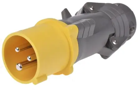 Produktfoto 1 von Legrand HYPRA Leistungssteckverbinder Gelb 2P+PE, 110V, Kabel Gerade IP44 16A