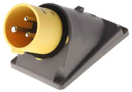 Produktfoto 1 von Legrand Kraftstromsteckdose Gelb, 110V 2P+PE / 16A, Panel IP44