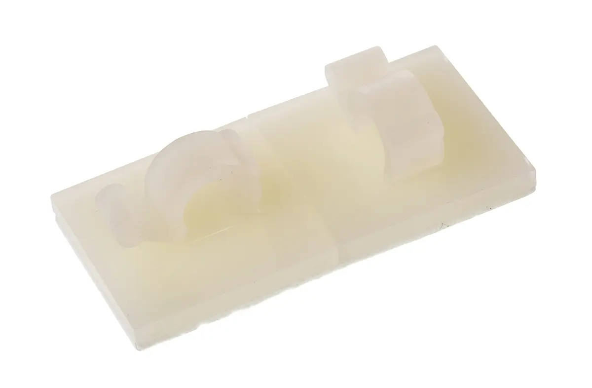 Produktfoto 1 von HellermannTyton RA Kabelhalter  selbstklebend, Kabel-Ø 6mm Nylon 19 mm x 9mm x 19mm