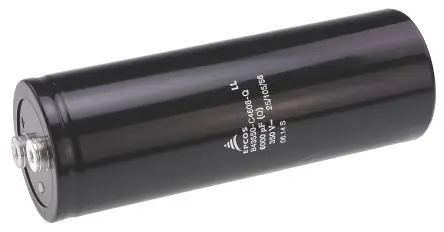 Produktfoto 1 von TDK B43550 Schraubanschlussklemme Kondensator 6000 μF -10 to 30 % / 350V dc, Ø 76.9 mm x 220.7 mm, 85 °C