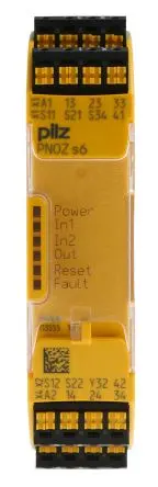 Produktfoto 1 von Pilz PNOZ s6 C Sicherheitsrelais 24V dc, 3 Sicherheitskontakte, 1 Hilfsschalter, Überwacht RoHS SIL IEC 61508