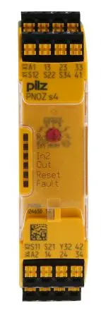 Produktfoto 1 von Pilz PNOZ s4 C Sicherheitsrelais 240V ac/dc, 48 V ac/dc, 3 Sicherheitskontakte, 1 Hilfsschalter, Automatisch und manuell
