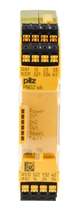 Produktfoto 1 von Pilz PNOZ s6 C Sicherheitsrelais 240V ac/dc, 48 V ac/dc, 3 Sicherheitskontakte, 1 Hilfsschalter, Überwacht RoHS SIL IEC