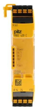 Produktfoto 1 von Pilz PNOZ s20 C Sicherheitsrelais 24V dc, 2 Sicherheitskontakte, 1 Hilfsschalter, Automatisch TÜV, EN 60204-1, EN
