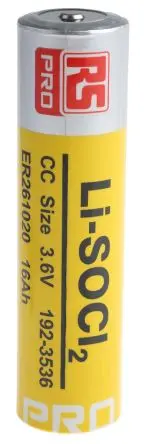 Produktfoto 1 von RS PRO 2/3 CC Batterie, 3.6 V / 16 Ah Lithium Thionylchlorid x 26.2 mm