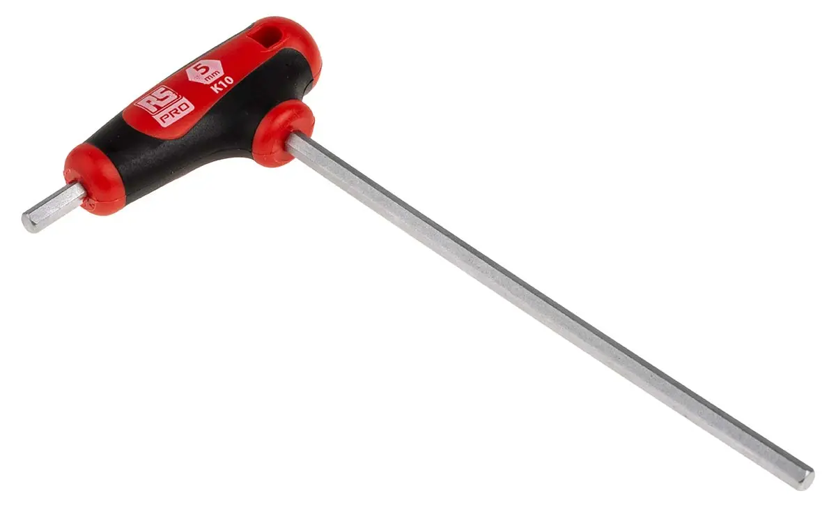 Produktfoto 1 von RS PRO metrisch  Innensechskant-Schlüssel 5mm T-Griff kurz/lang