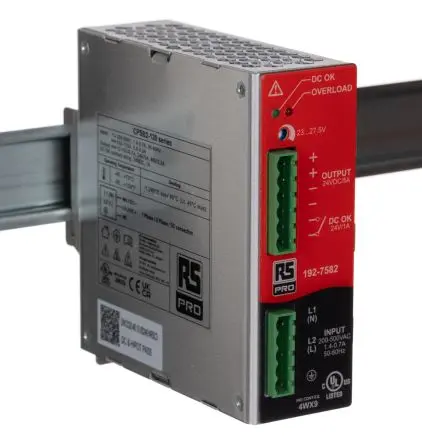 Produktfoto 1 von RS PRO 192-7582 DIN-Schienen Netzteil Geschalteter Modus 725 V dc, 550V ac Wechselstrom/Gleichstrom / 5 A 27.5V dc