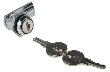 Produktfoto 1 von RS PRO, Chrom Schubladenschloss aus Druckguss, Schlüssel 20 mm, entsperrbar mit Schlüssel 19.5 x 16.5 mm