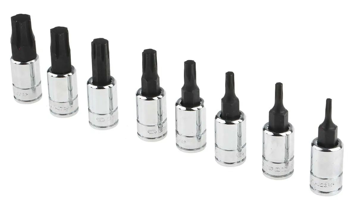 Produktfoto 1 von Facom Sechskant Ogvgrip, Stahl 1/4 in Hex 2, Hex 2.5, Hex 3, Hex 4, Hex 5, Hex 6, Hex 7, Hex 8, Länge 37 mm, 8-teilig
