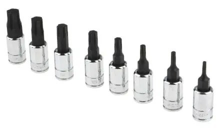 Produktfoto 1 von Facom Sechskant Ogvgrip, Stahl 1/4 in Hex 2, Hex 2.5, Hex 3, Hex 4, Hex 5, Hex 6, Hex 7, Hex 8, Länge 37 mm, 8-teilig