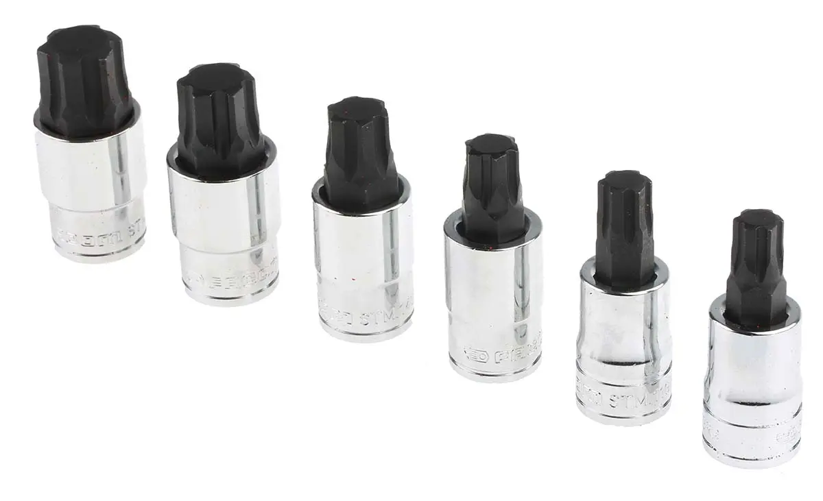 Produktfoto 1 von Facom Vierkant Ogvgrip, Stahl 1/2 in, Länge 60 mm, 6-teilig