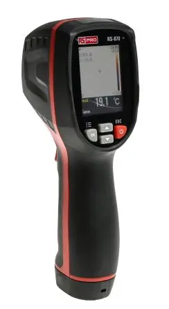 Produktfoto 1 von RS PRO DT-870 Wärmebildkamera Bluetooth, WLAN Fokusfrei 80 x 80 pixel, 380 °C / 100mK, DKD/DAkkS-kalibriert