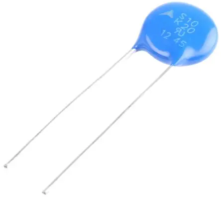 Produktfoto 1 von TDK Metalloxid-Varistor, 3.65 nF, 33 V / 5 A 2970 V, 500 A max., Ø 12 mm, 4.5 mm, L. 39 mm