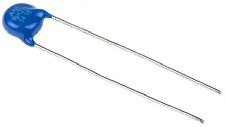Produktfoto 1 von TDK Metalloxid-Varistor, 60 pF, 430 V / 5 A 2970 V, 400 A max., Ø 7 mm, 4.3 mm, L. 33.5 mm