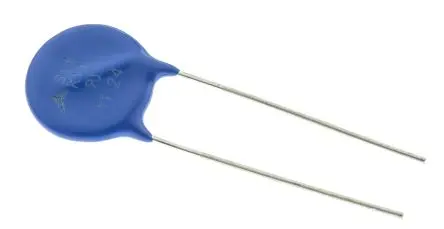 Produktfoto 1 von TDK Metalloxid-Varistor, 9.95 nF, 22 V / 10 A 43 V, 1000 A max., Ø 15.5 mm, 4.2 mm, L. 43.5 mm